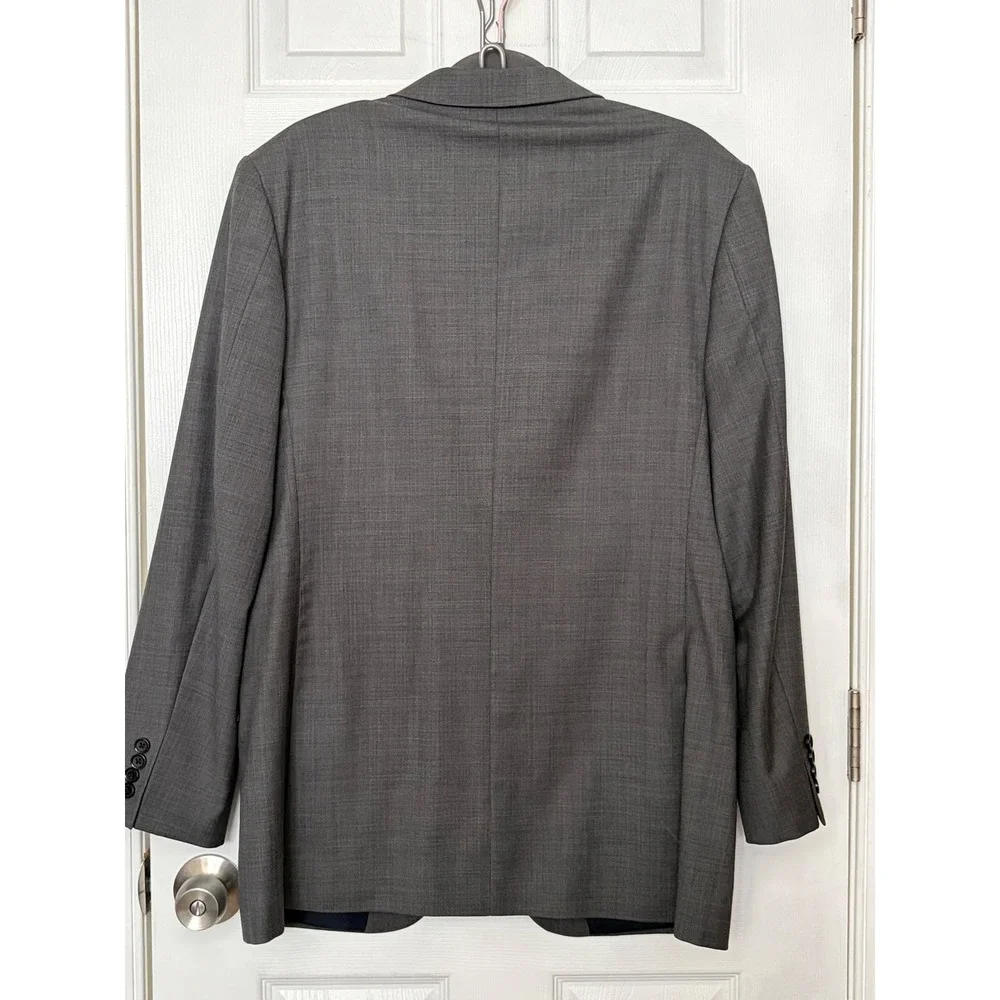 J.Crew Thompson Mens 44L Grey 100% Wool Sharkskin Two Button Blazer Suit Jacket